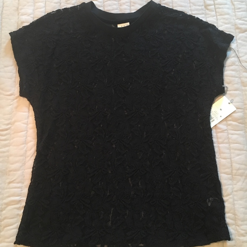 A New Day Black Lace Top